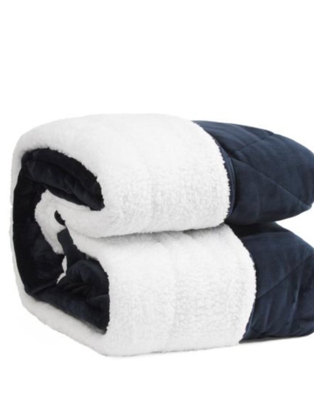 BearPaw Navy and White Sherpa Comforter Set - Picture 2 of 2